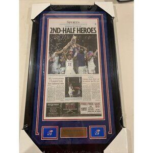 Kansas Jayhawks 2022 NCAA Natinal champs Lawrence Journal World newspaper framed